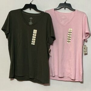 St. John's Bay Short Sleeve V-Neck Tees